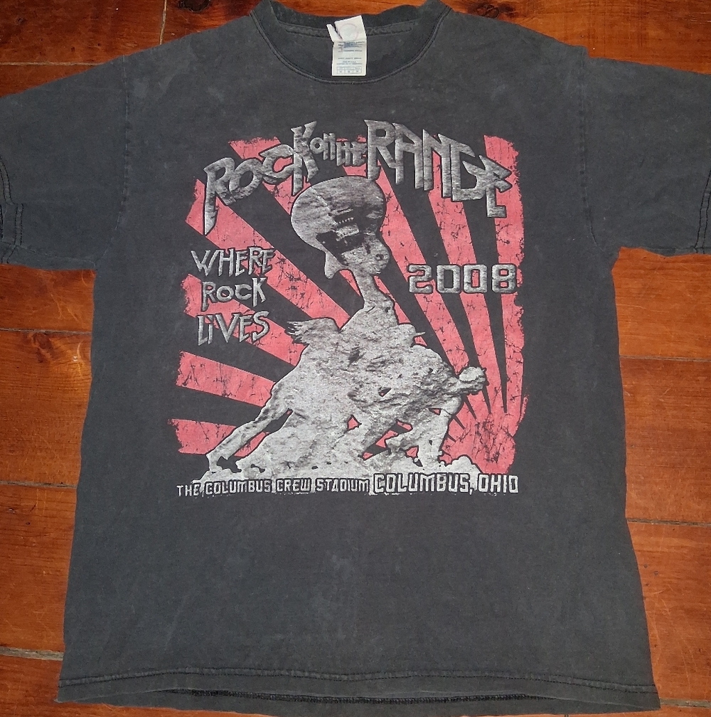 Rock on the Range 2008 Graphic Band Tee - Black & Red